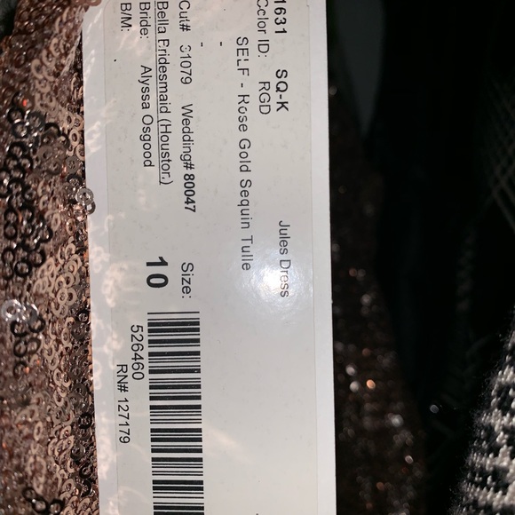 Jenny Yoo Size 10 Rose Gold Sequin Dress - Picture 5 of 7